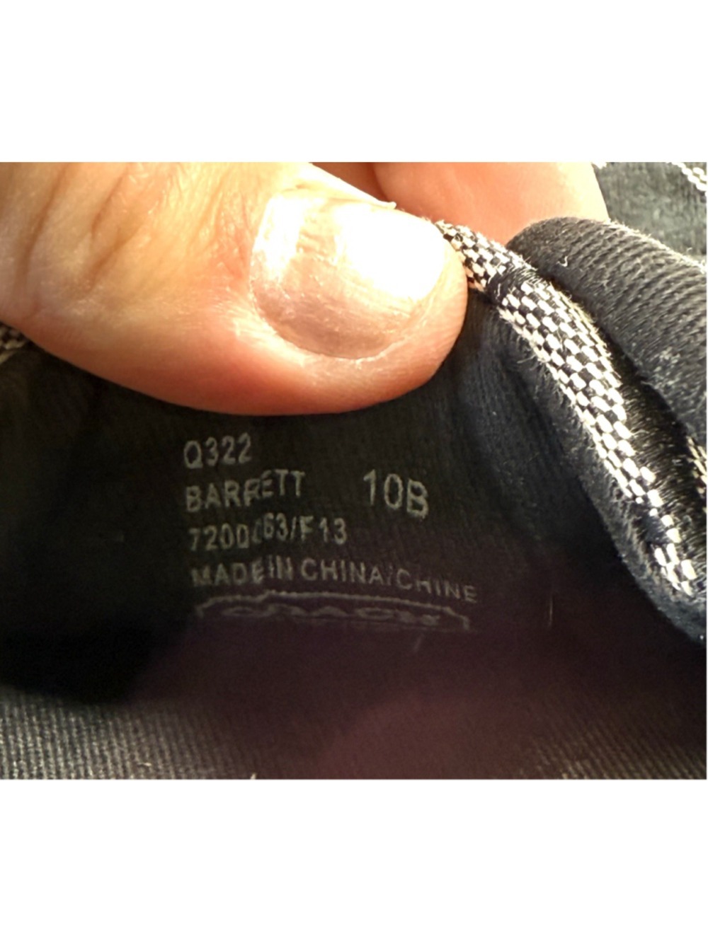 Canvas Coach Barrett Sneakers Size 10 B womens, black/gray logo - Picture 4 of 15